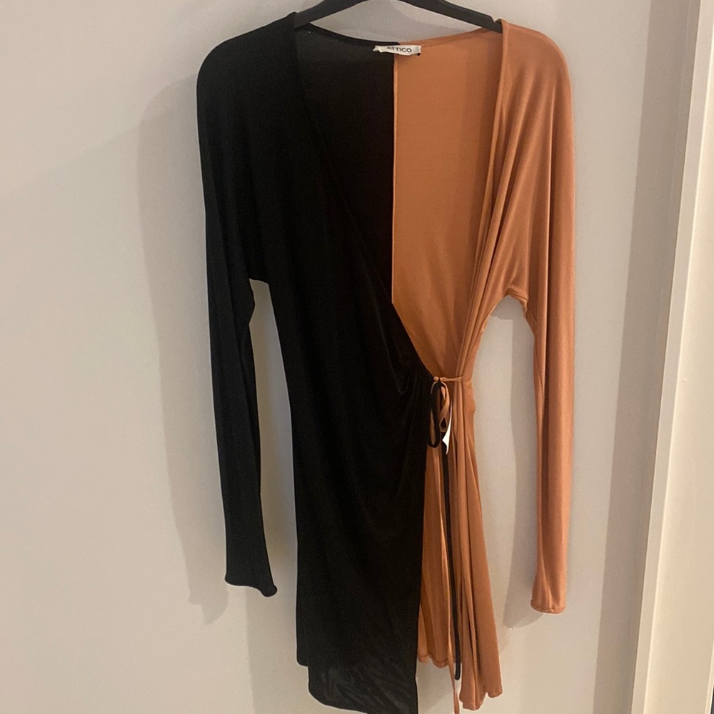 ATTICO color block wrap dress